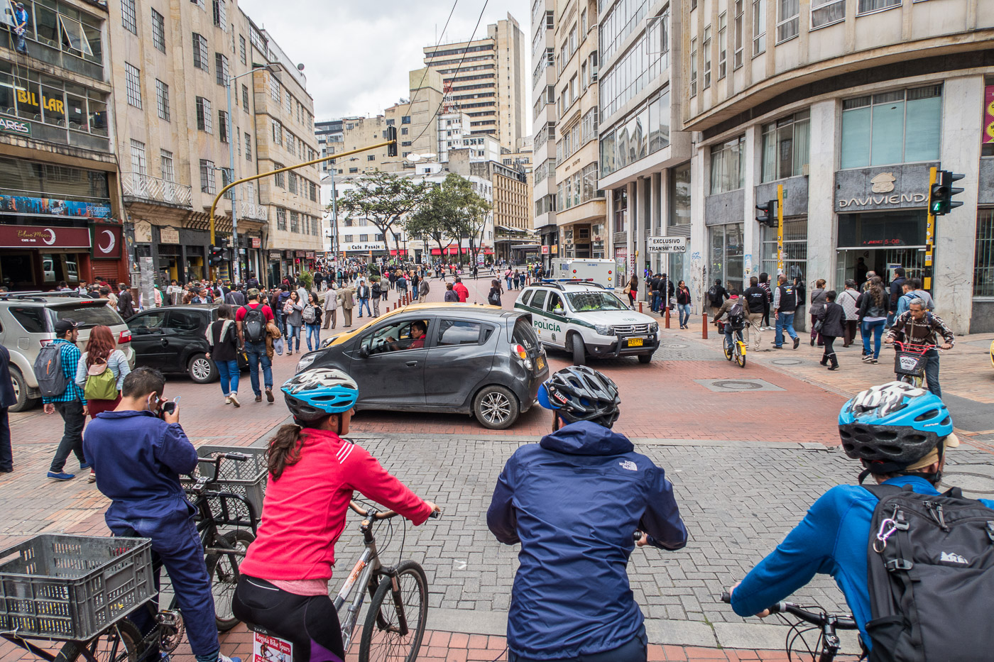 Making our way through Bogota with the Bogota Bike Tour