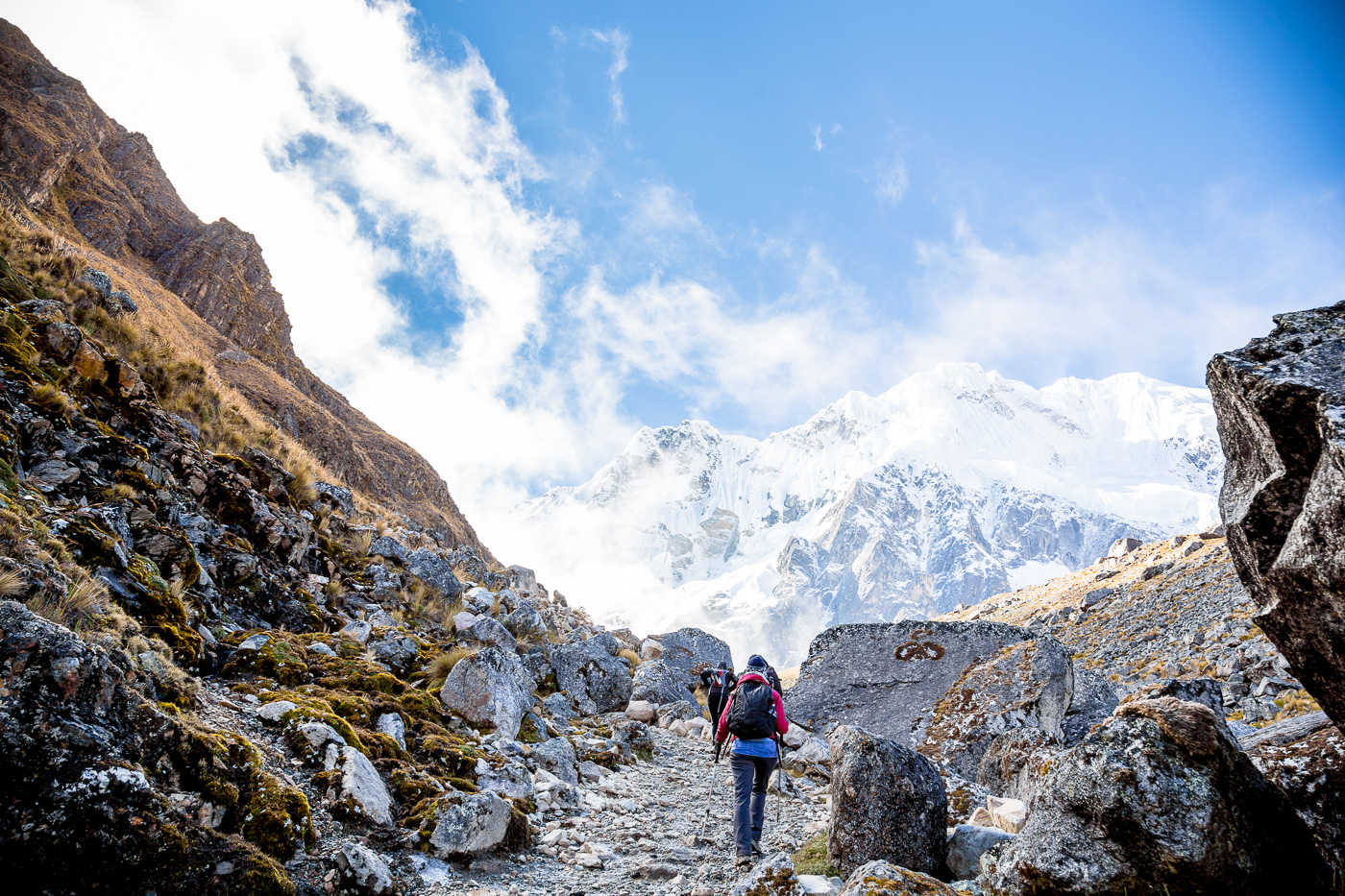 Completing the Salkantay Pass on Day 1 of the Salkantay Trek to Machu Picchu