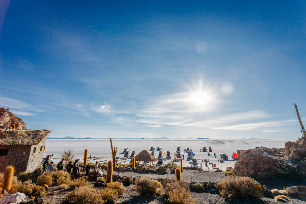 Enjoying the view from the top of Isla Incawasi - Salar de Uyuni, Bolivia