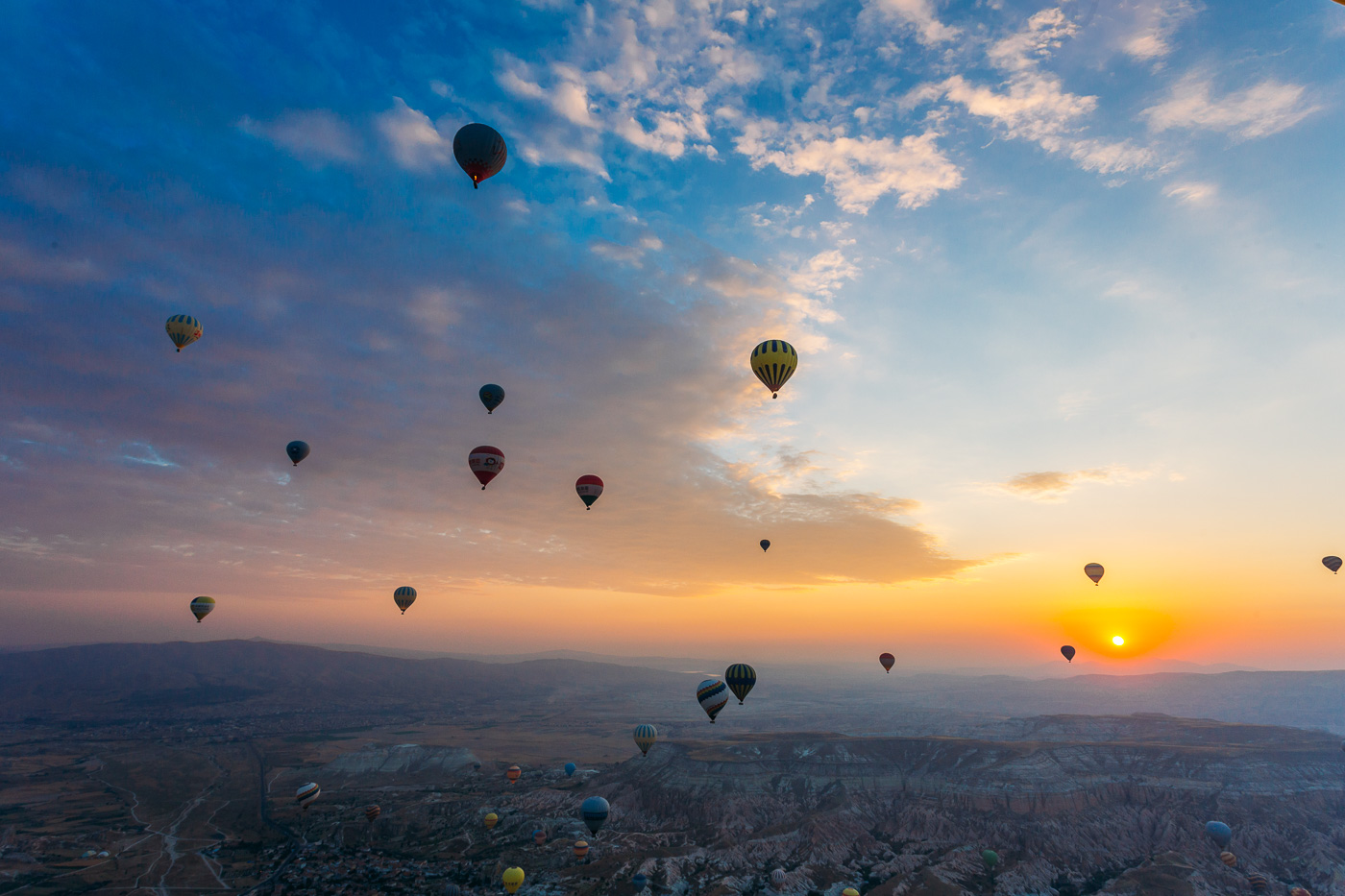 Cappadocia landscape at sunrise