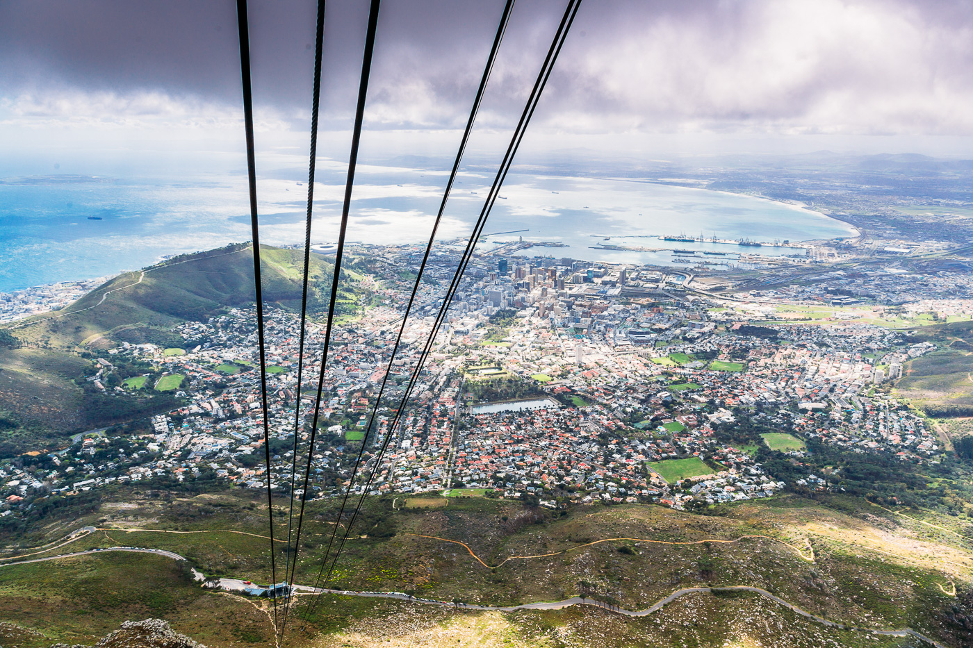 The view started to clear as we came down Table Mountain in the Cable Car