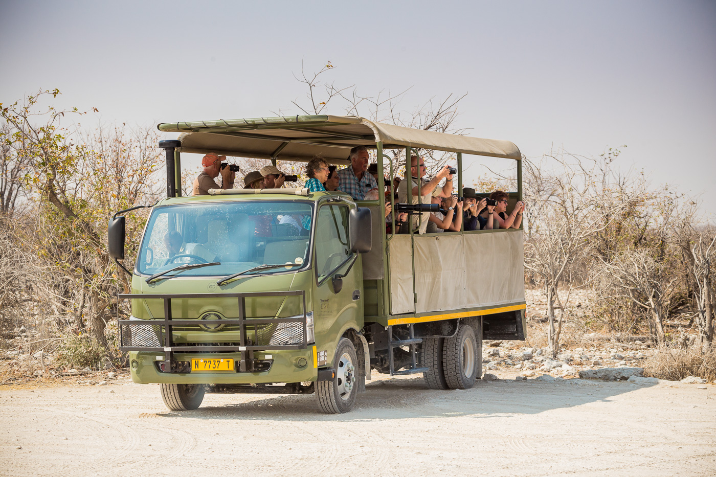 A group safari versus self drive safari in Namibia's Etosha National park