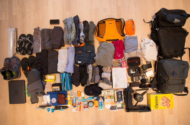 Packing list for round the world travel