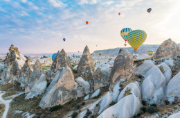 The final minutes of our hot air balloon flight over Cappadocia with Voyager Balloons