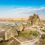The final minutes of our hot air balloon flight over Cappadocia