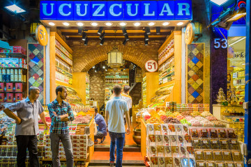 Food tour in the spice bazaar of Istanbul Turkey