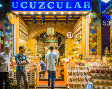Food tour in the spice bazaar of Istanbul Turkey