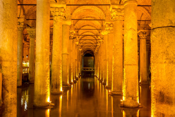 Exploring the underground columns of Istanbul's Basilica Cistern