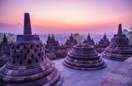 Despite the cloudy haze that morning, the blue light at Borobudur sunrise was perfect.