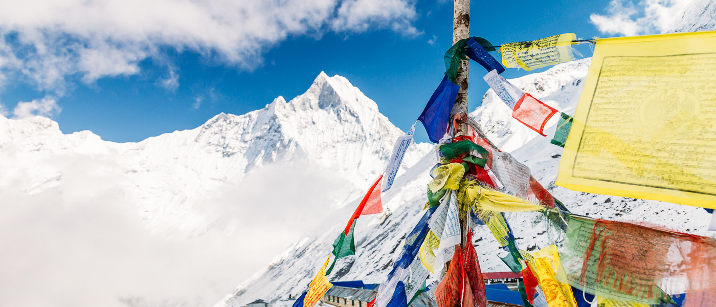 Prayer flags at Annapurna Base Camp, Nepal.