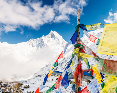 Prayer flags at Annapurna Base Camp, Nepal.